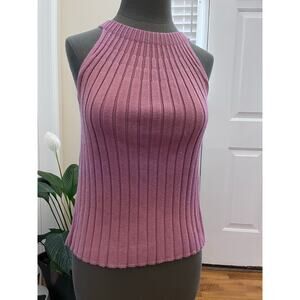 Rue and Willow Flaw Ribbed Textured High Neck Sleeveless Knit Top Size Medium